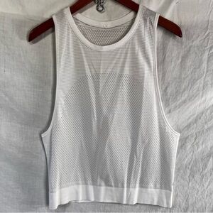 Lululemon Breeze By Muscle Tank Top Squad Womens Training Mesh White Vest Shirt